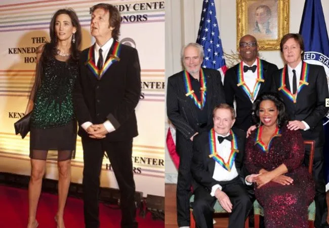  Paul McCartney ao lado da namorada, Nancy Shevell e, após a premiação, com os outros quatro homenageados