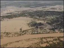  Imagem aérea mostra inundação em Queensland 