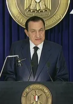   Mubarak fez pronunciamento na rede de TV oficial