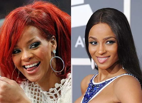  As cantoras Rihanna e Ciara, que se perdoaram depois de uma briga no Twitter 