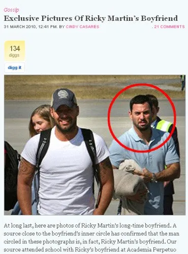  No destaque, o namorado de Ricky Martin, segundo o site Guarabee.com 