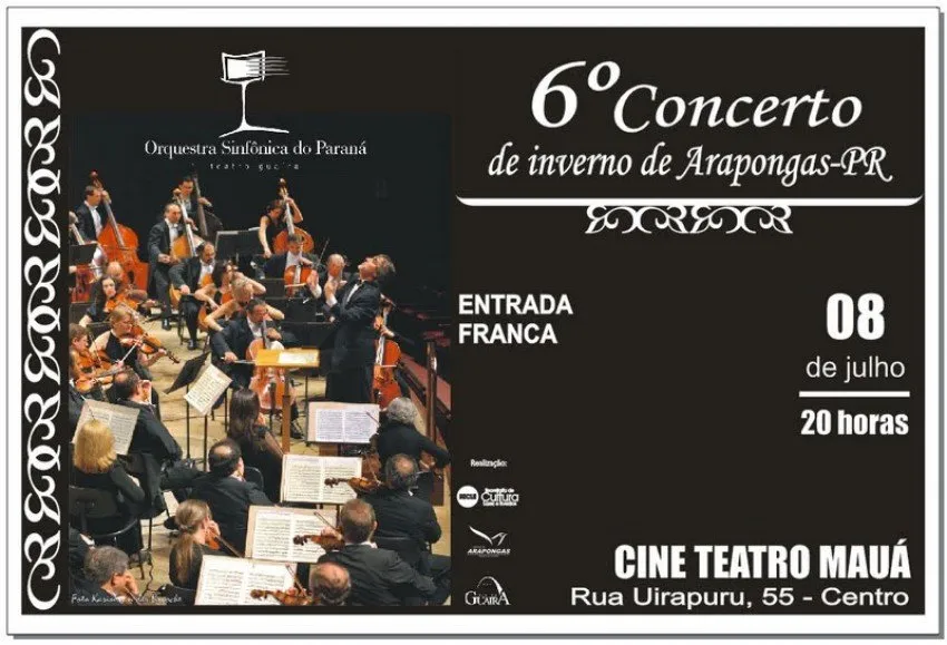 Concerto de Inverno terá Orquestra Sinfônica do Paraná