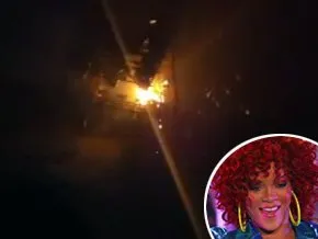  Palco de Rihanna pega fogo durante apresentação nos EUA