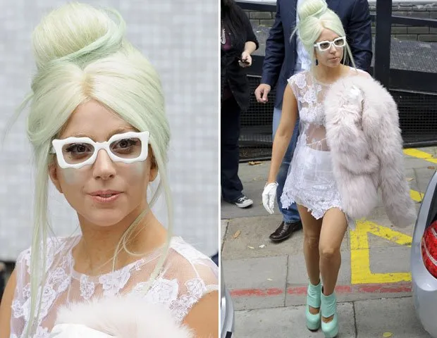  Lady Gaga aparece em Londres com blusa transparente