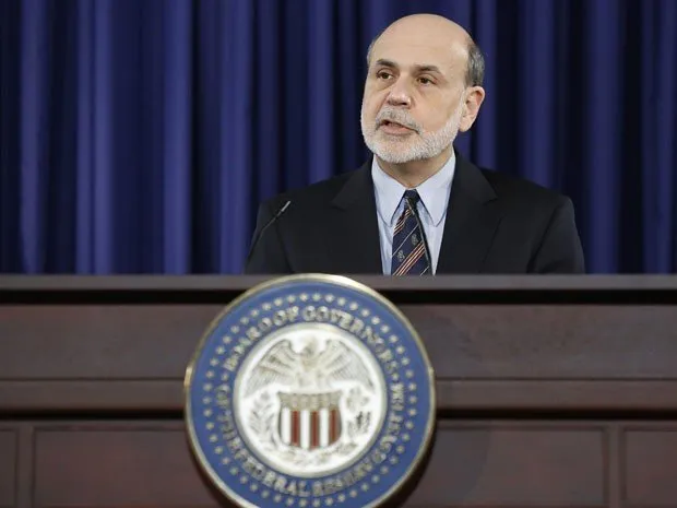  Chairman do Fed, Ben Bernanke, durante entrevista