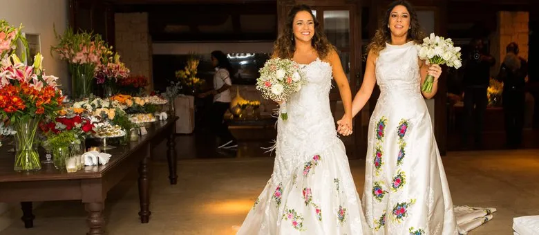  Daniela Mercury e Malu Verçosa trocaram declarações de amor durante casamento - Foto: Célia Santos