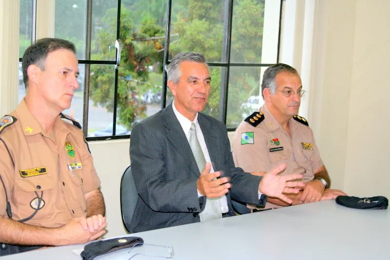  O secretário da Segurança Pública, Aramis Linhares Serpa, se reuniu com comandantes da Polícia Militar