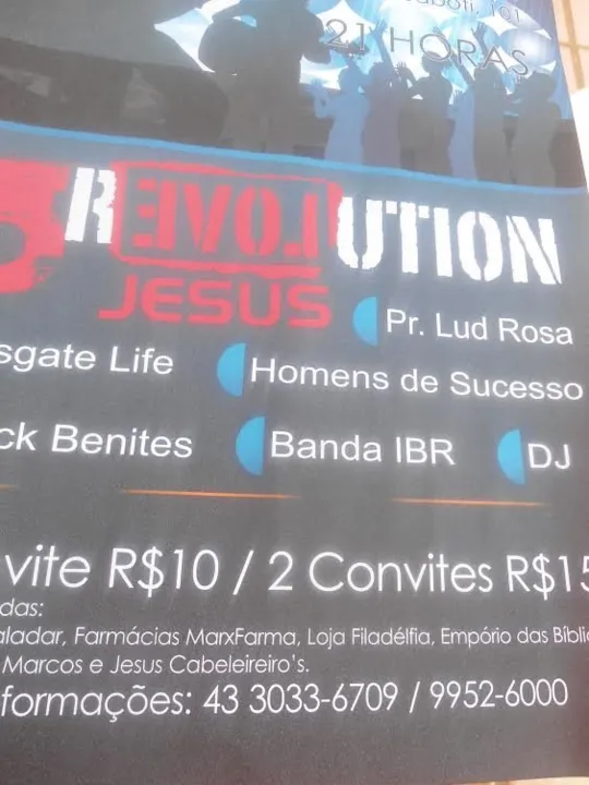 Revolution Jesus acontece na Acea, às 21 horas, e traz as bandas Resgate Life, Homens de Sucesso, Banda IBR, Jack Benites e DJ 