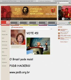  Ao ser invadido, site do PT recebeu foto de José Serra e link para a página do PSDB