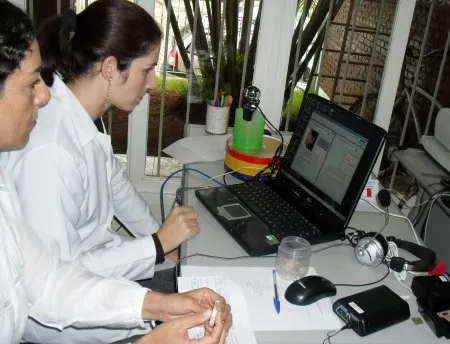  Uma fonoaudióloga em São Paulo transmitiu os procedimentos de adaptação para três profissionais que acompanhavam os pacientes a 200 km de distância 