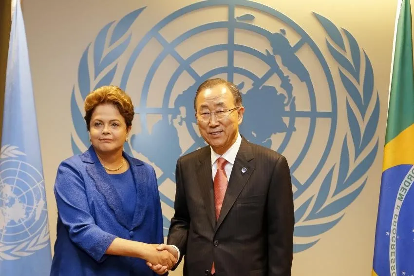  Presidenta Dilma Rousseff durante encontro com o Secretário-Geral das Nações Unidas, Ban Ki-moon na 69ª Assembleia Geral das Nações Unidas