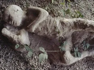  Criança encontrada em Pompeia, vítima da erupção do Vesúvio