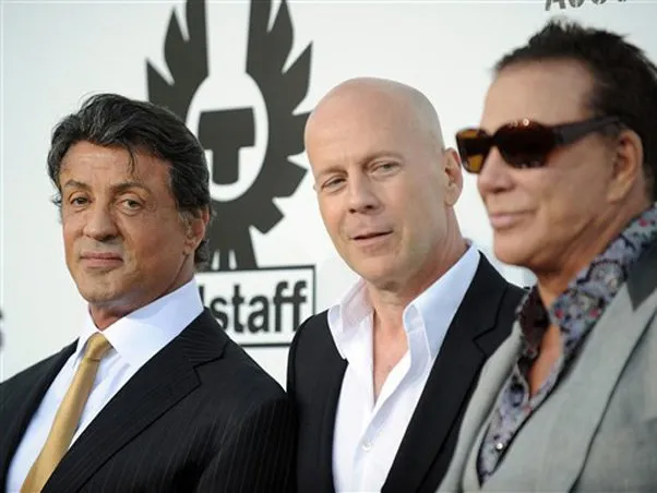  Sylvester Stallone, Bruce Willis e Mickey Rourke