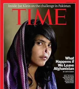 Capa da edição deste mês da revista americana Time, que traz a jovem afegã Aisha mutilada 