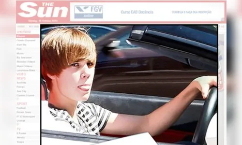 Justin Bieber dá piti ao ser reprovado em exame de direção