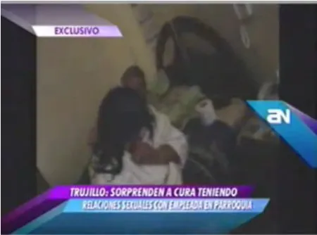  Imagens da TV mostram traição da faxineira com o padre peruano