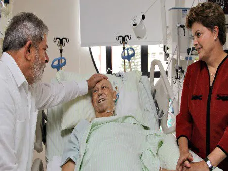  Lula e Dilma visitam Alencar no hospital; médicos disseram ter controlado sangramento em vice-presidente nesta terça-feira