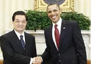 Hu Jintão e Obama na Casa Branca