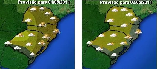 No norte e nordeste do Paraná o domingo será nublado com fortes pancadas de chuva