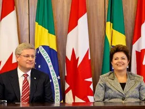  Dilma Rousseff recebe o primeiro-ministro do Canadá, Stephen Harper