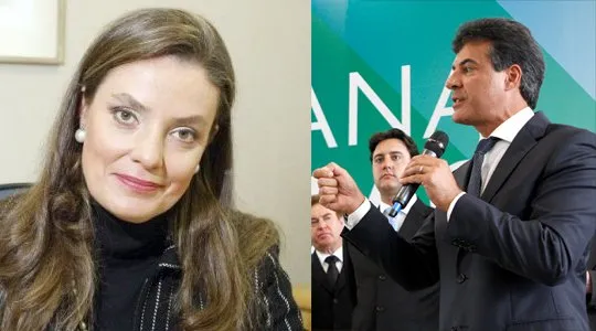 Ana Amélia, vice-presidente do grupo RPC, e o governador Beto Richa. Segundo o tucano, a Gazeta do Povo é um Diário Oficial do governo federal