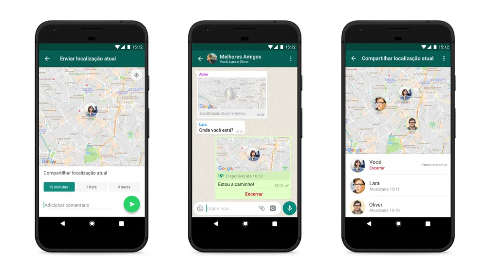 WhatsApp libera envio de localização ao vivo por até oito horas