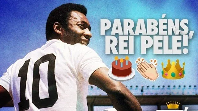 Cartaz feito pelo Santos para parabenizar o Rei Pelé Foto: Reprodução/Instagram