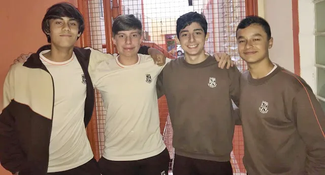 Os estudantes Gabriel Dias Brandão, João Levy Trida Cassarotti, Gustavo Del Grande e Vitor Hugo  Oliveira de Jesus. (Fioto :Reprodução/arquivo pessoal)