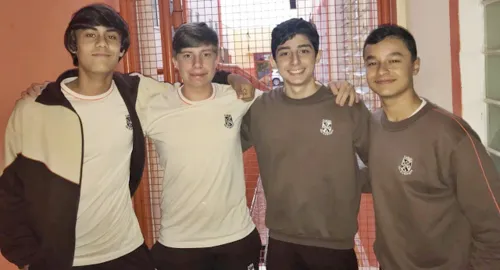 Os estudantes Gabriel Dias Brandão, João Levy Trida Cassarotti, Gustavo Del Grande e Vitor Hugo  Oliveira de Jesus. (Fioto :Reprodução/arquivo pessoal)