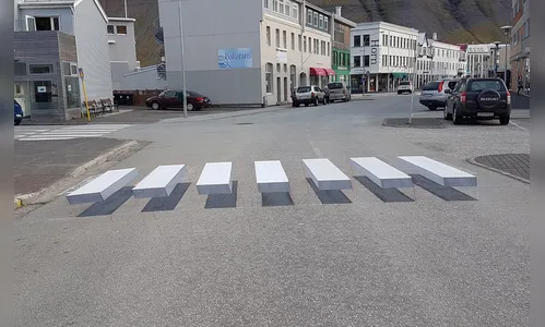 Proposta de faixas de pedestre em 3D visa reduzir atropelamentos