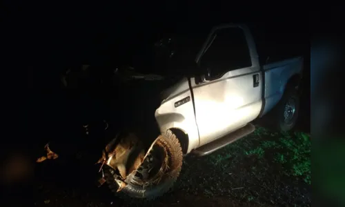 
							Bandidos furtam caminhonete e depois sofrem acidente em Marilândia do Sul
						
						