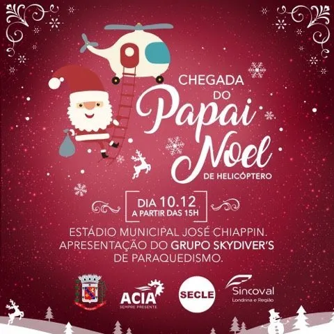 Papai Noel chega neste domingo em Arapongas