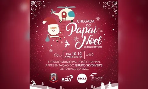 Papai Noel chega neste domingo em Arapongas
