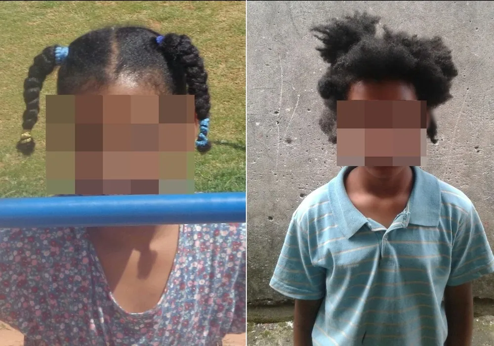 À esquerda, menina antes de ter o cabelo cortado; à direita, depois do corte. Segundo família, parentes obrigaram criança a cortar o cabelo (Foto: Arquivo Pessoal)