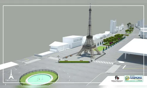 Praças terão réplicas da Torre Eiffel e Arco do Triunfo 