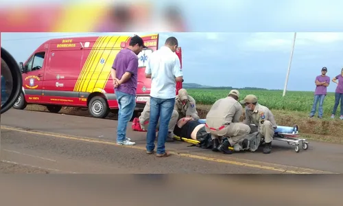 Motociclista fica ferido após acidente em Ivaiporã