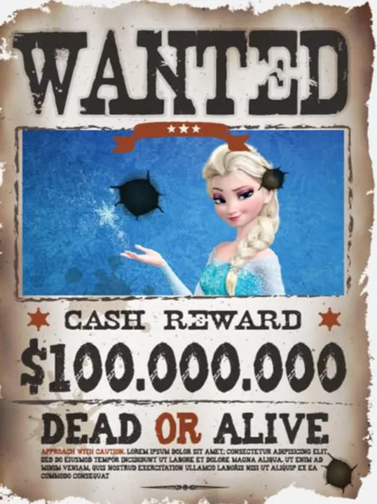 Polícia dos EUA emitiu cartaz de 'procura-se' para a Princesa Elsa de 'Frozen - Foto: Slidell Police Department/Facebook