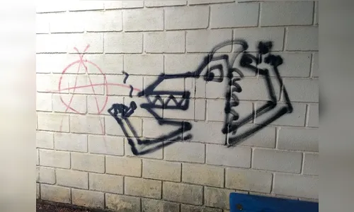 Vigilante flagra aluna de mestrado pichando muro da UEM