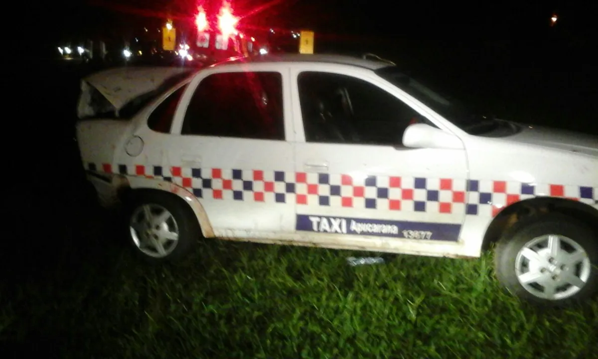 Taxi envolvido no acidente. Foto: Canal 38