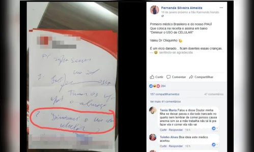 
							Médico pede que paciente diminua uso do celular e receita viraliza: ‘está adoecendo os jovens’
						
						