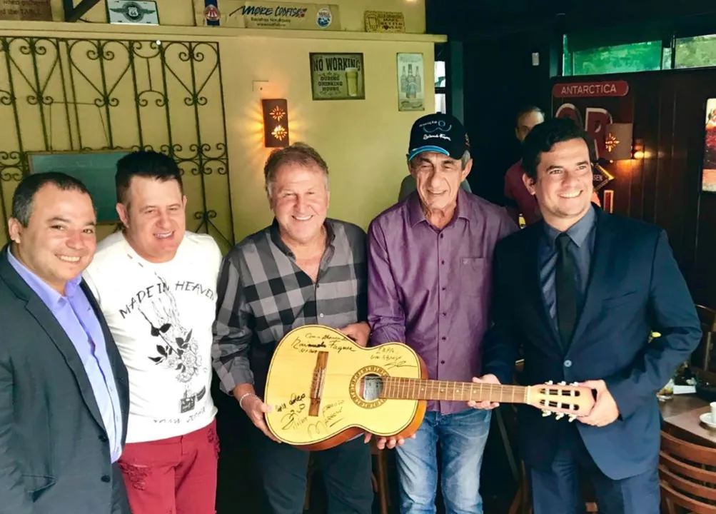 Da esquerda para a direita: Fábio Aguayo, Marrone, Zico, Fagner e Sérgio Moro - Foto: Divulgação