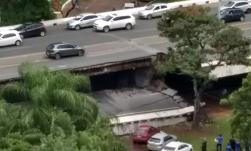 Viaduto desaba na Eixo Sul de Brasília; veja vídeo