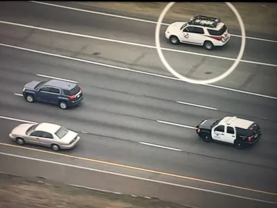 Carro dos Caça-Fantasmas' aparece em perseguição policial e vira piada nos EUA (Foto: @fortworthpd/Twitter)
