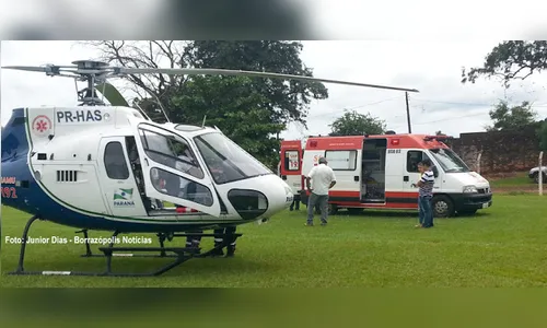Helicóptero do SAMU faz transferência de paciente de Borrazópolis para Arapongas 