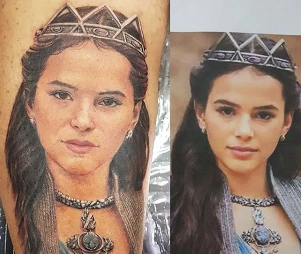 Tatuagem realista de Bruna Marquezine (Foto: Reprodução/Instagram)
