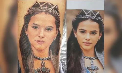 Bruna Marquezine é homenageada com tattoo por fã: 