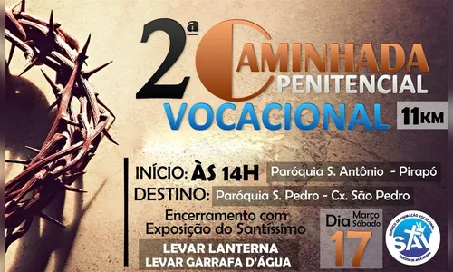 Caminhada Penitencial Vocacional acontece neste sábado em Apucarana