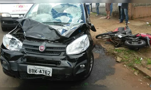 
							Duas pessoas ficam feridas após acidente entre carro e moto
						
						