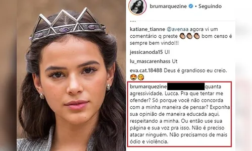 Bruna Marquezine faz post sobre vereadora Marielle, é ofendida por internauta e rebate em seguida