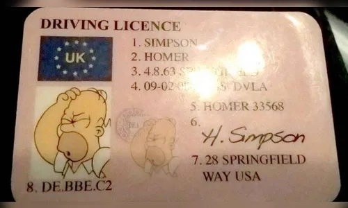 Motorista é parada em blitz e entrega CNH do Homer Simpson